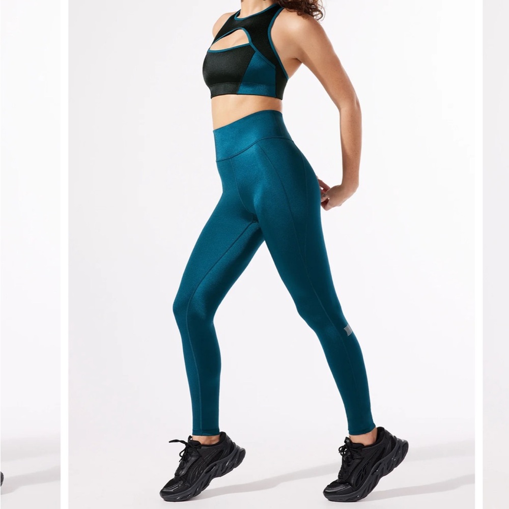 NWT Savage X Fenty | Sky-Hi Gloss Teal Blue Super High-Waist Pocket Leggings